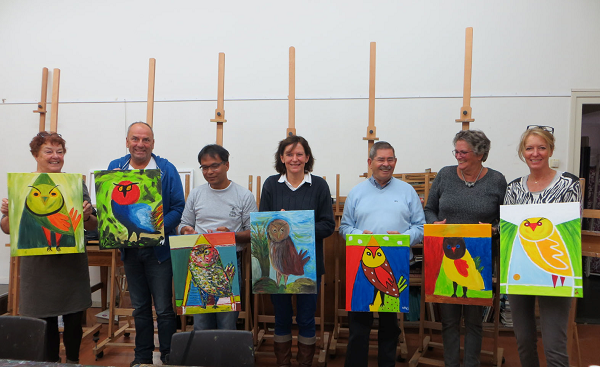 Foto-impressie workshop “modern schilderen” voor Wassenaarse vrijwilligers